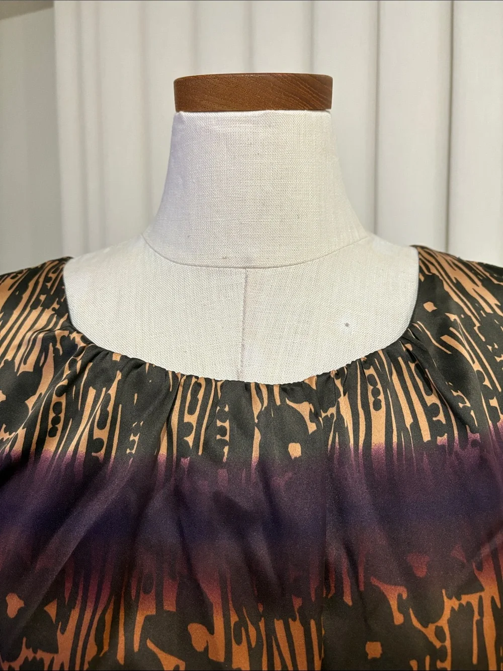The Limited colorful Printed Bodice / black sheath dress VTG empire waist 12